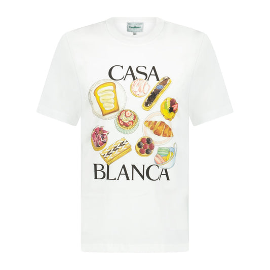 Casablanca In Flight Pastries Printed T-Shirt White