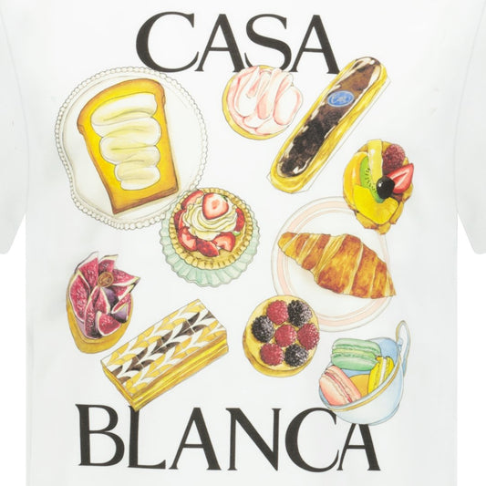 Casablanca In Flight Pastries Printed T-Shirt White