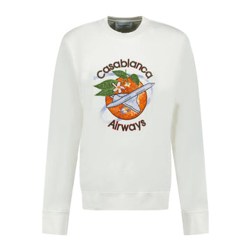 Casablanca Orbite Autour De L'Orange Beaded Sweatshirt White