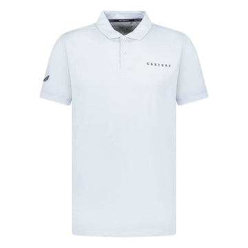 Castore Engineered Knit Golf Polo White/Light Blue
