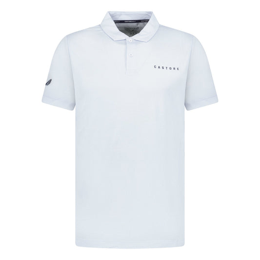 Castore Engineered Knit Golf Polo White/Light Blue