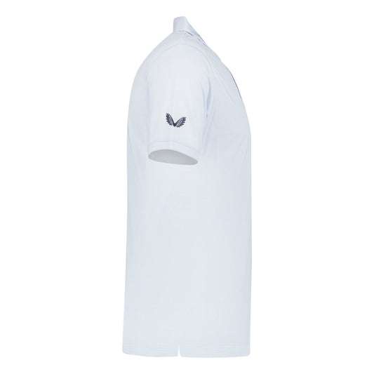 Castore Engineered Knit Golf Polo White/Light Blue