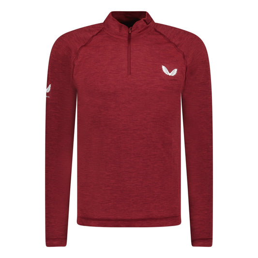 Castore Seamless Long Sleeve Golf Mock Neck  Cabernet Red