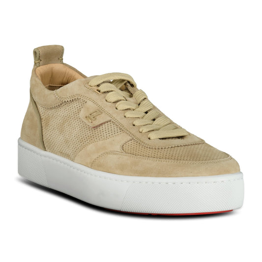 Christian Louboutin Happy Rui Suede Low Top Trainers Beige