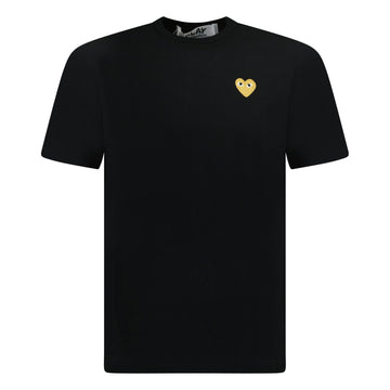 Comme Des Garcons Play Gold Heart Logo T-Shirt Black