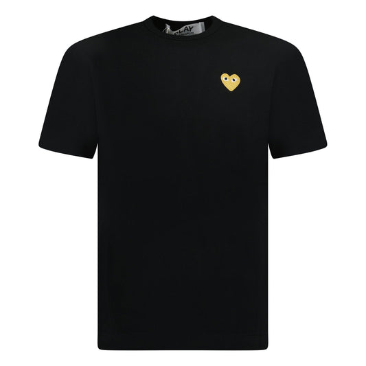 Comme Des Garcons Play Gold Heart Logo T-Shirt Black