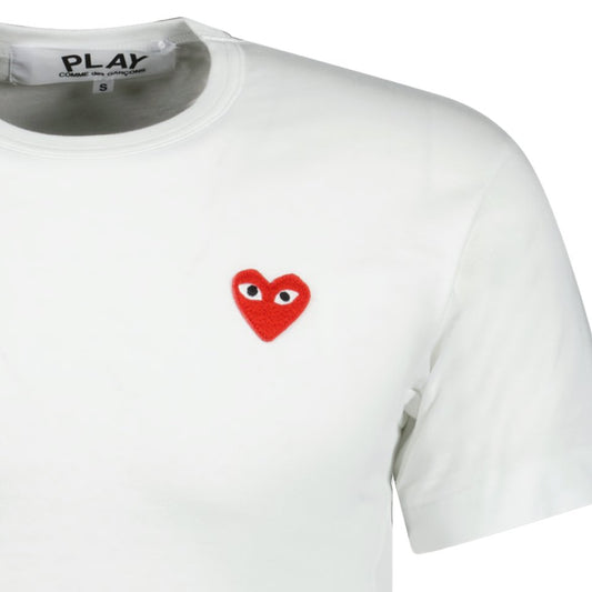 Comme Des Garcons Play Polka Dot Heart T-Shirt White