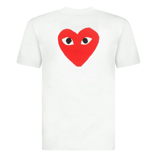 Comme Des Garcons Play Red Heart Logo T-Shirt White