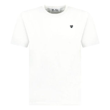 Comme Des Garcons Play Small Black Stitch Heart T-Shirt White