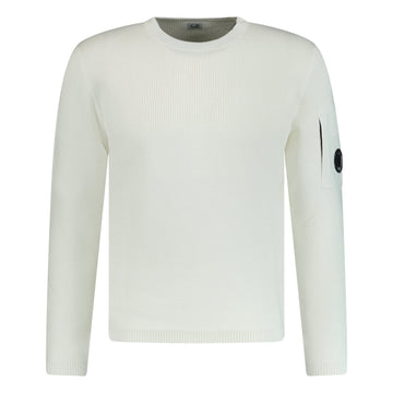 CP Company Arm Lens Knitted Sweatshirt White