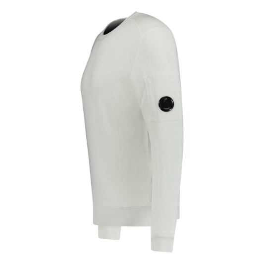 CP Company Arm Lens Terry Knitted Sweatshirt White