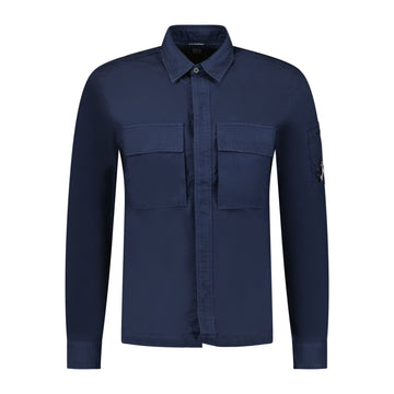 CP Company 'Broken Batavia' Zip Overshirt Navy