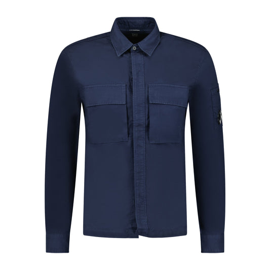 CP Company 'Broken Batavia' Zip Overshirt Navy