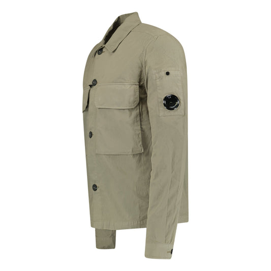 CP Company Button Up Lens Overshirt Light Khaki
