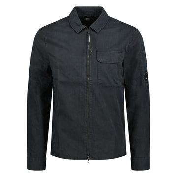 CP Company Lens Zip-Up Overshirt Black