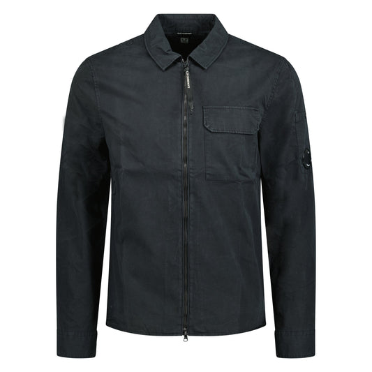 CP Company Lens Zip-Up Overshirt Black