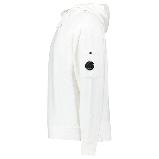 CP Company Diagonal Raised Fleece Lens Hooded Sweatshirt in White