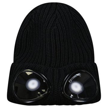 CP Company Extrafine Merino Wool Goggle Beanie in Black