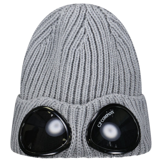 CP Company Extrafine Merino Wool Goggle Beanie in Grey