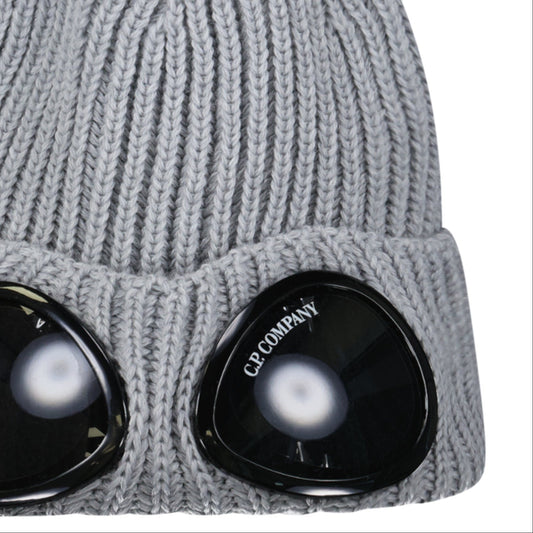 CP Company Extrafine Merino Wool Goggle Beanie in Grey