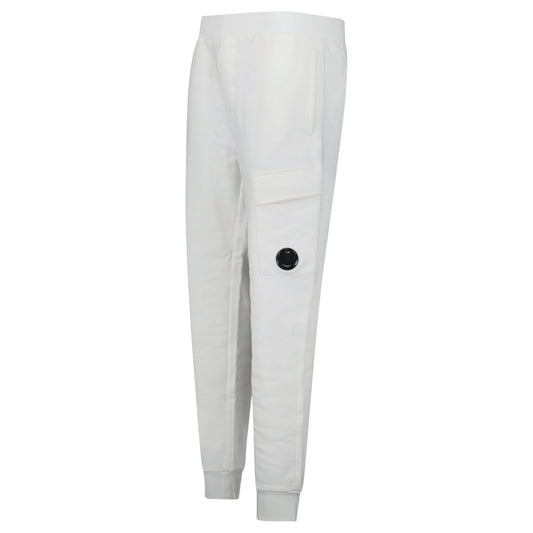 CP Company Lens Cargo Sweatpants White