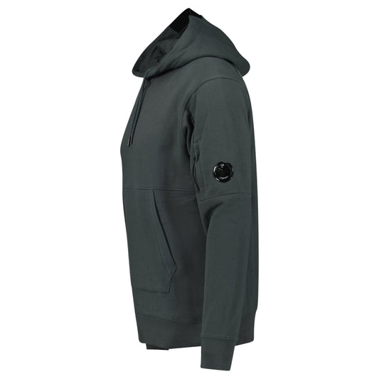 CP Company Lens Diagonal Raised Hooded Fleece Dark Shadow Grey