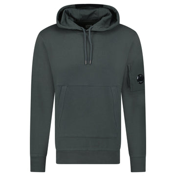 CP Company Lens Diagonal Raised Hooded Fleece Dark Shadow Grey