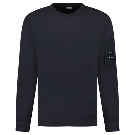 CP Company Lens Light Fleece Crewneck Sweatshirt Black