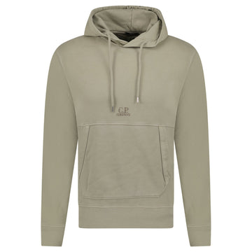 CP Company Writing Logo Hooded Sweatshirt Beige