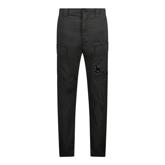 CP Company Cuffed 50 Fili Stretch Cargo Pants Black