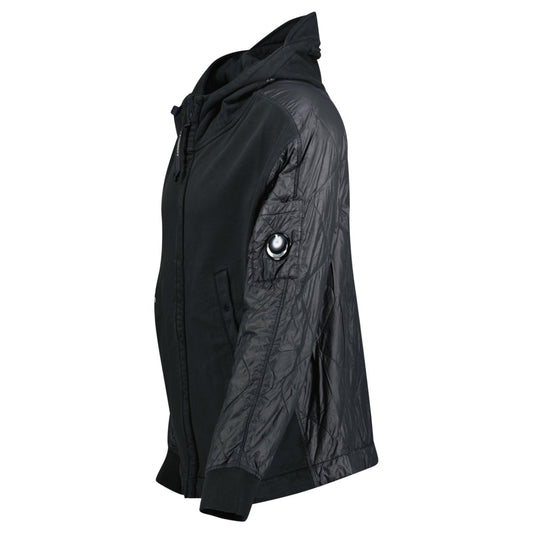 CP Company Diagonal Raised Mixed Quilted Hooded Black Sand
