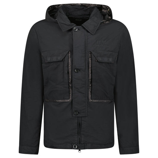 CP Company Flatt Nylon Black Goggle Over-shirt