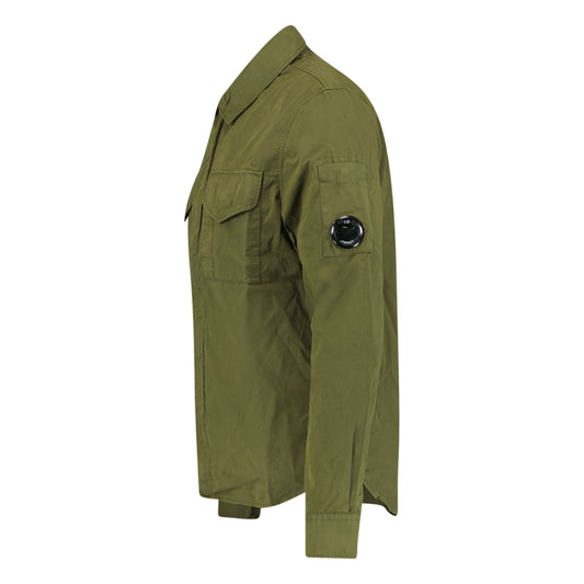 CP Company Gabardine Lens Zip Overshirt Jacket Green