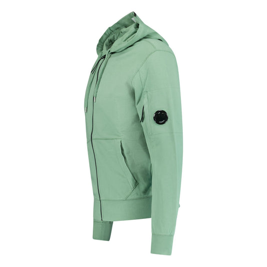 CP Company Hooded Sweatshirt Lens Zip Up Light Fleece Green