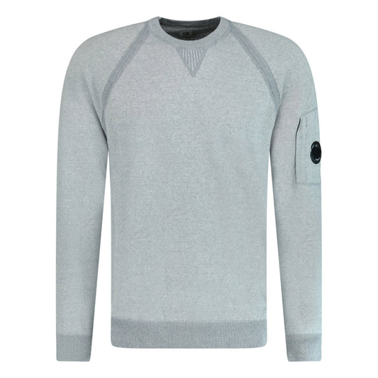 CP Company Knit Arm Lens Sweatshirt Grey
