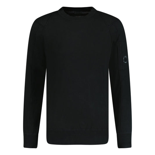 CP Company Knitted Cotton Lens Sweatshirt Black