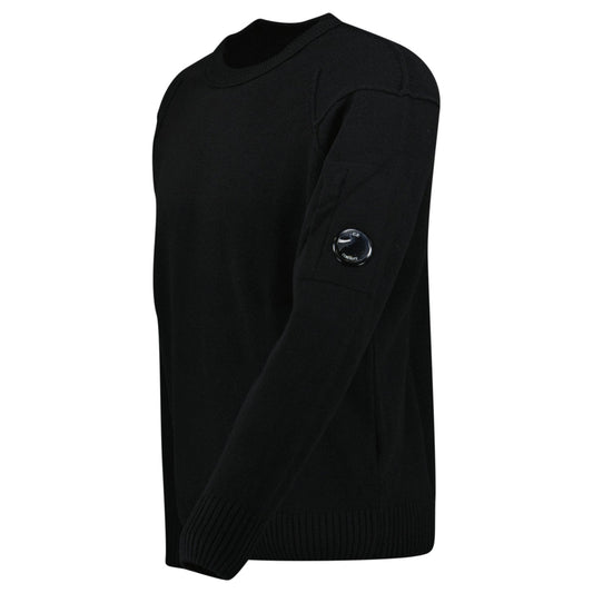 CP Company Lambswool GRS Crew Neck Full Knit Black