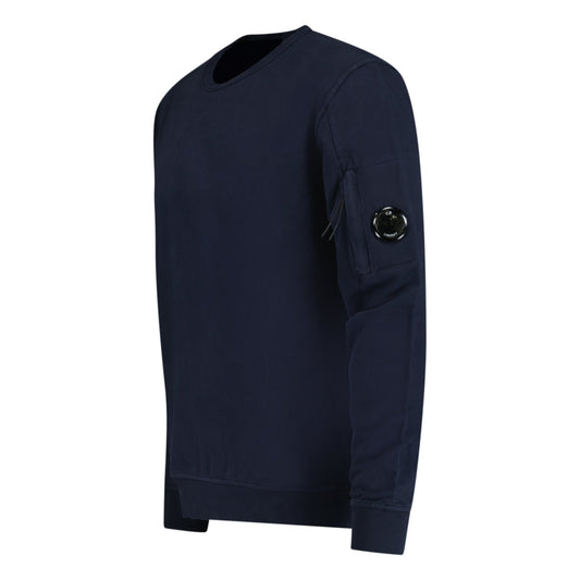 CP Company Lens Light Fleece Crewneck Sweatshirt Navy