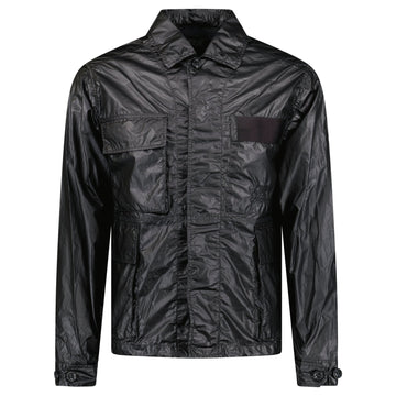 CP Company Lino Wax Black Overshirt Jacket