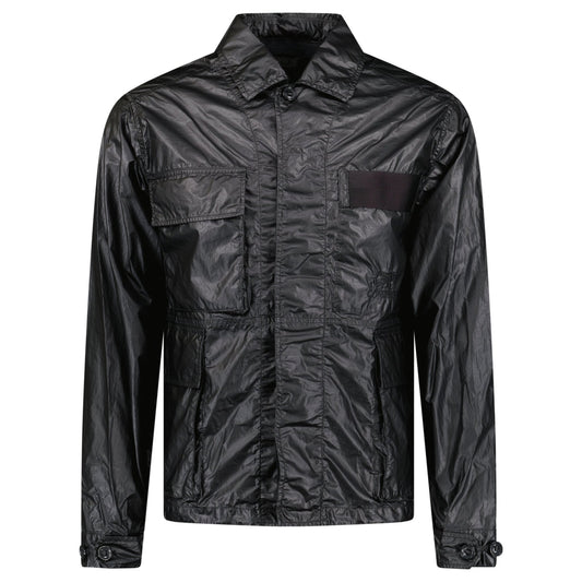 CP Company Lino Wax Black Overshirt Jacket