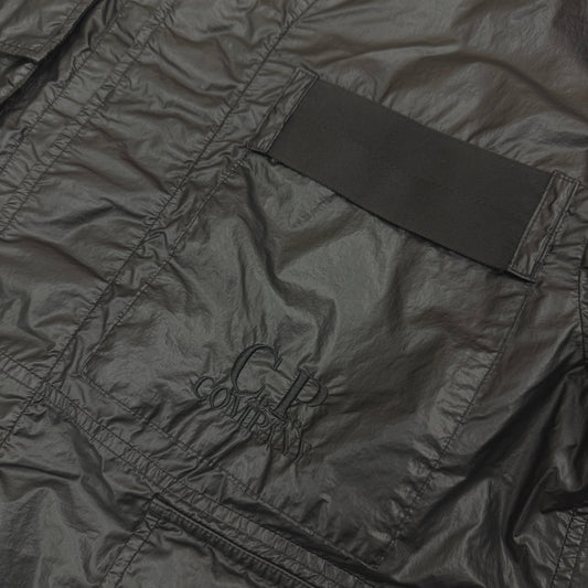 CP Company Lino Wax Black Overshirt Jacket