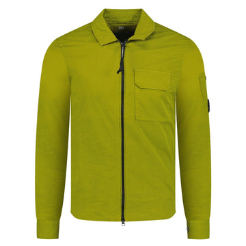 CP Company Long Sleeve Zip Up Overshirt Olive Green