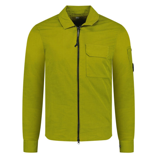 CP Company Long Sleeve Zip Up Overshirt Olive Green