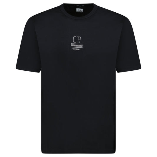 CP Company Mercerized 30/2 Jersey Twisted Small Logo T-Shirt Black