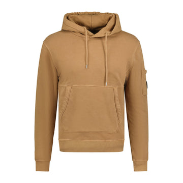CP Company Micro Lens Diagonal Raised Hoodie Coffee Brown