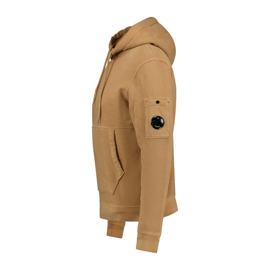 CP Company Micro Lens Diagonal Raised Hoodie Coffee Brown
