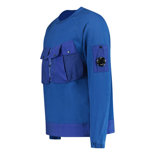 CP Company Mixed Heavy Lens Sweatshirt Blue