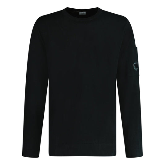 CP Company Sea Island Knitted Lens Sweatshirt Black