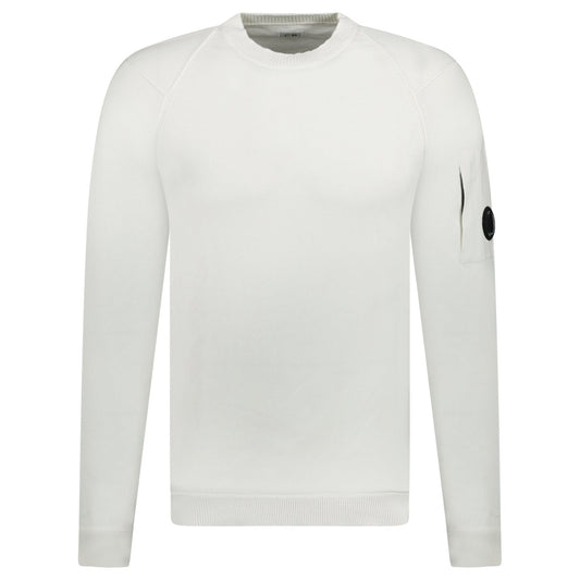 CP Company Sea Island Knitted Lens Sweatshirt White (Defect)