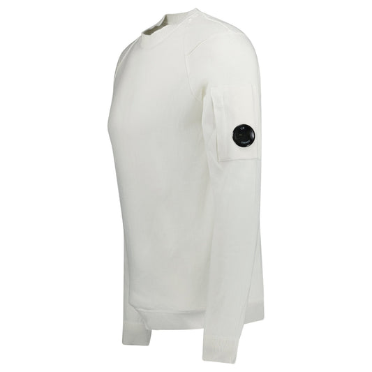 CP Company Sea Island Knitted Lens Sweatshirt White (Defect)